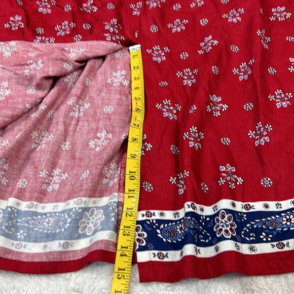 Crazy Horse Liz Claiborne Long linen skirt in red white and blue print, size 16W - Picture 7 of 7